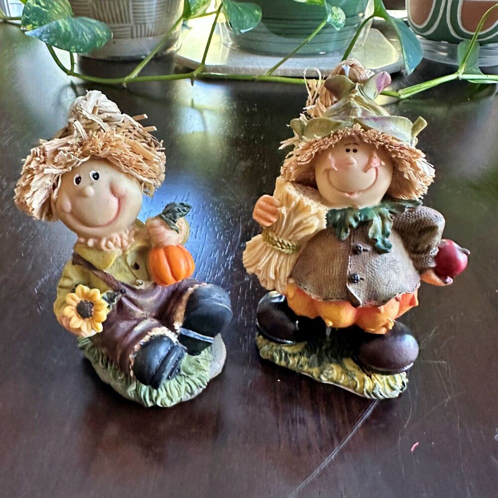 Scarecrow Autumn Figurines Autumn Decor Thanksgiving Halloween Cottagecore